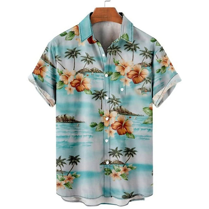 Trendiges Herren Strandhemd Übergröße, Kurzarm, tropisches Design, perfekt für Freizeit & Party.