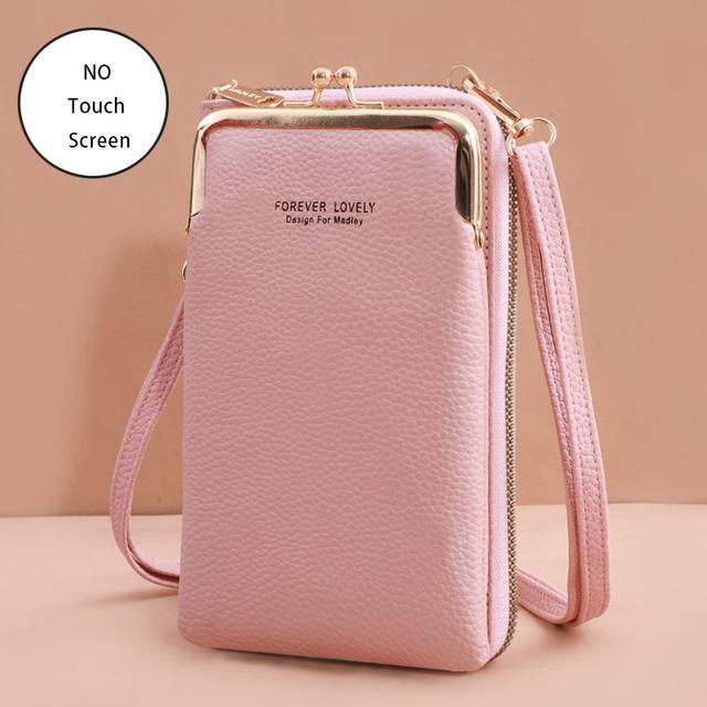 Praktische Smartphone-Tasche mit Geldbörse, verstellbarer Riemen, ideal für unterwegs.
