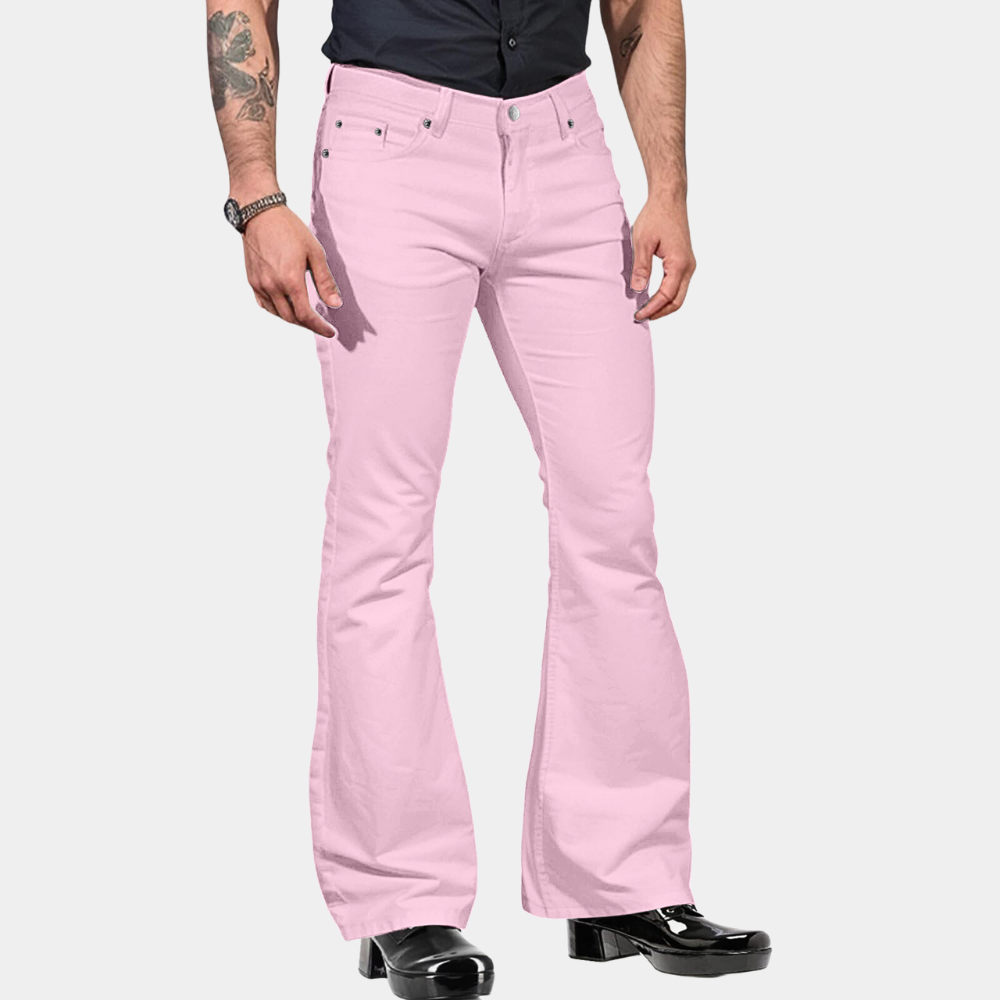 Modische Herren Schlaghose im Retro-Design. Diese Vintage-Hose ist eine bequeme und stilvolle Wahl für den Alltag.
