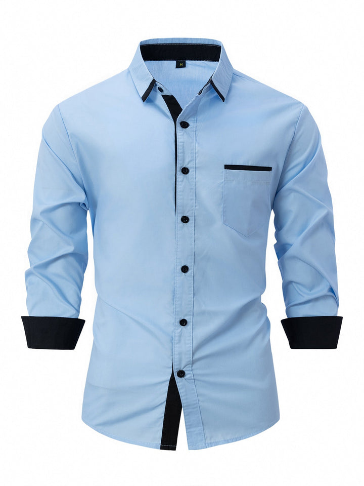 Herren Businesshemd Slim Fit, langärmlig, gestreift und bügelfrei für ein elegantes Büro-Outfit.
