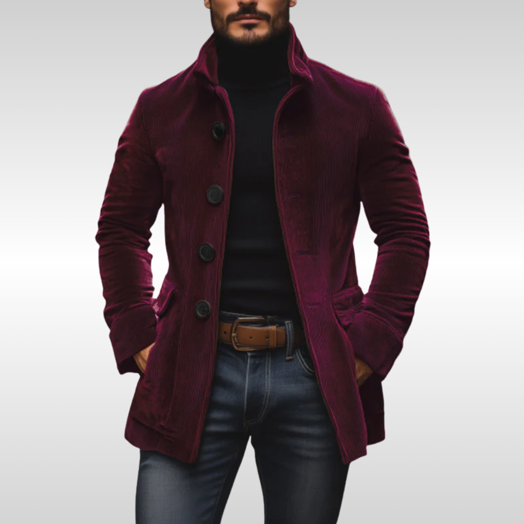 Moderne Herren Vintage Übergangsjacke in zeitlosem Design. Stilvolle Herrenjacke für kühle Tage im Herbst/Frühling.