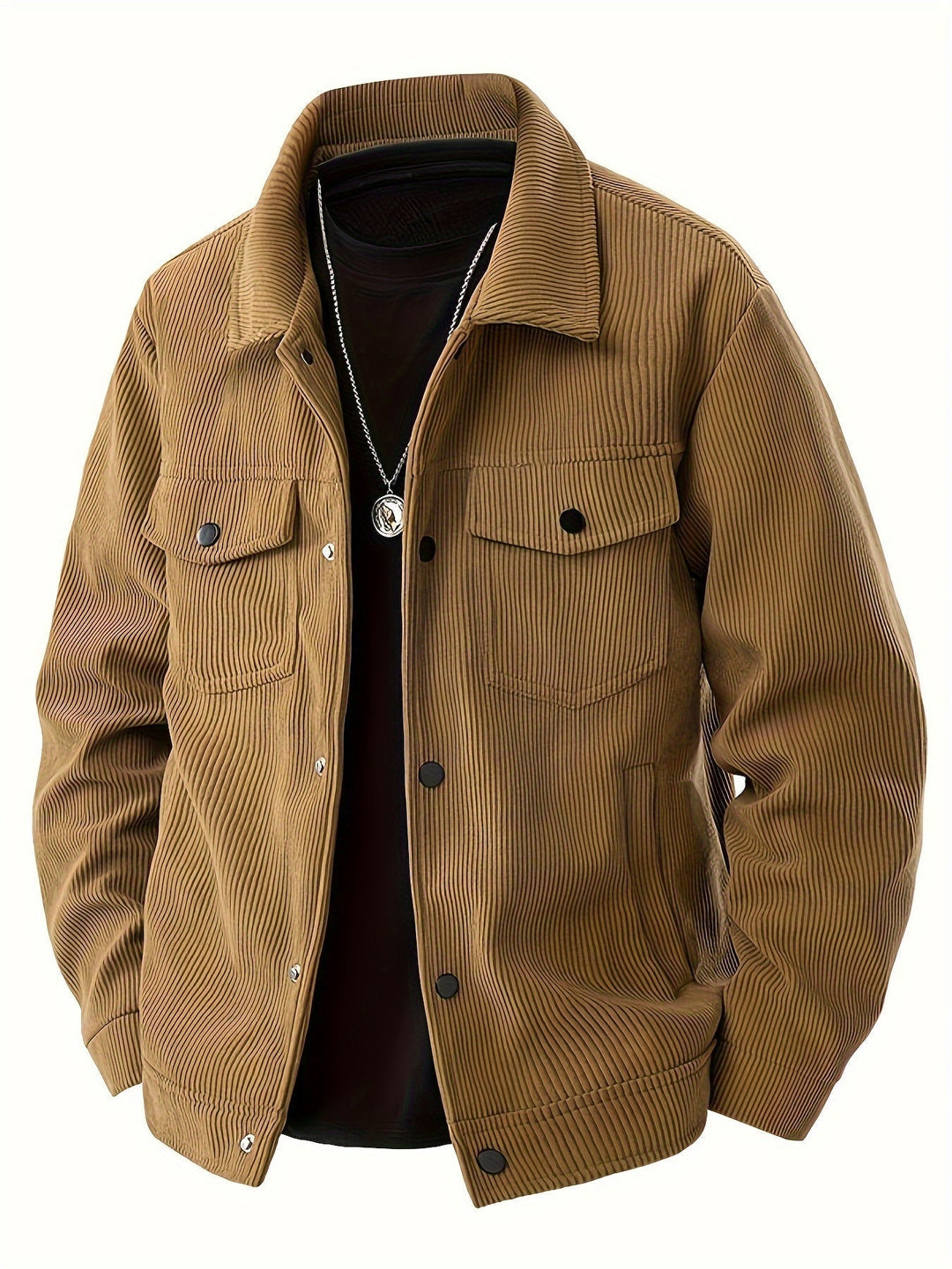 Elegante Herren-Übergangsjacke mit einzigartigem strukturiertem Muster, kombiniert Eleganz und Komfort.