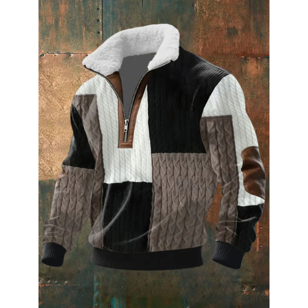 Warmer Herren Strickpullover Oskar, ideal für Herbst & Winter.