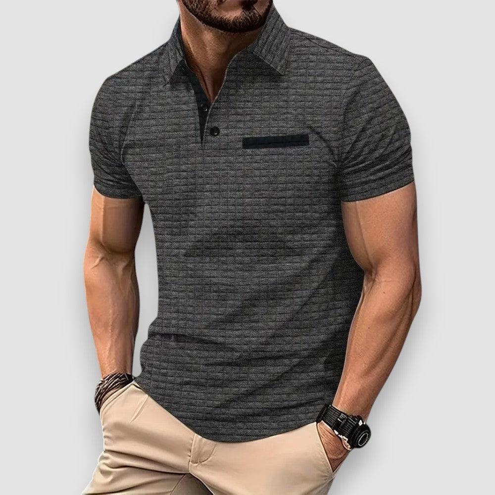 Casual Herren Poloshirt gemustert, bequem & atmungsaktiv, perfekt für Frühling & Sommer. Modernes Freizeit-Oberteil.