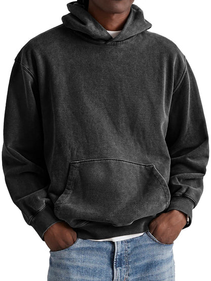 Komfortabler Herren Kapuzenpullover für Alltag und Freizeit, locker geschnitten, mit Kängurutasche.