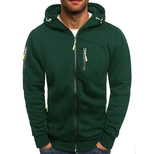 Lockerer Herren Hoodie in Grau, warm und bequem. Perfekt für Herbst und Winter, mit praktischer Kängurutasche.