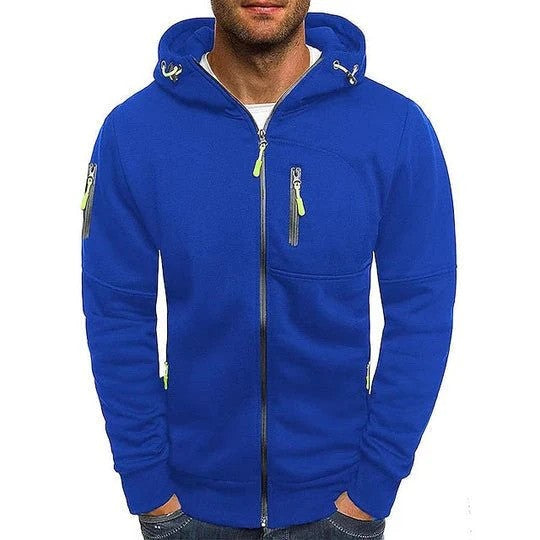 Warmer Herren Kapuzenpullover mit lockerer Passform, ideal für Herbsttage. Bequeme Alltagsmode mit Kapuze.