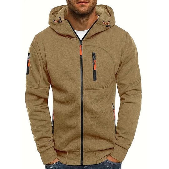 Warmer Herren Freizeit-Hoodie mit Kapuze, locker geschnitten. Bequemer Langarm-Pullover für Herbst & Wintermode.