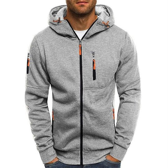 Lockerer Herren Kapuzenpullover, warm und gemütlich. Herbst-Winter-Mode mit Kängurutasche für sportlichen Look.