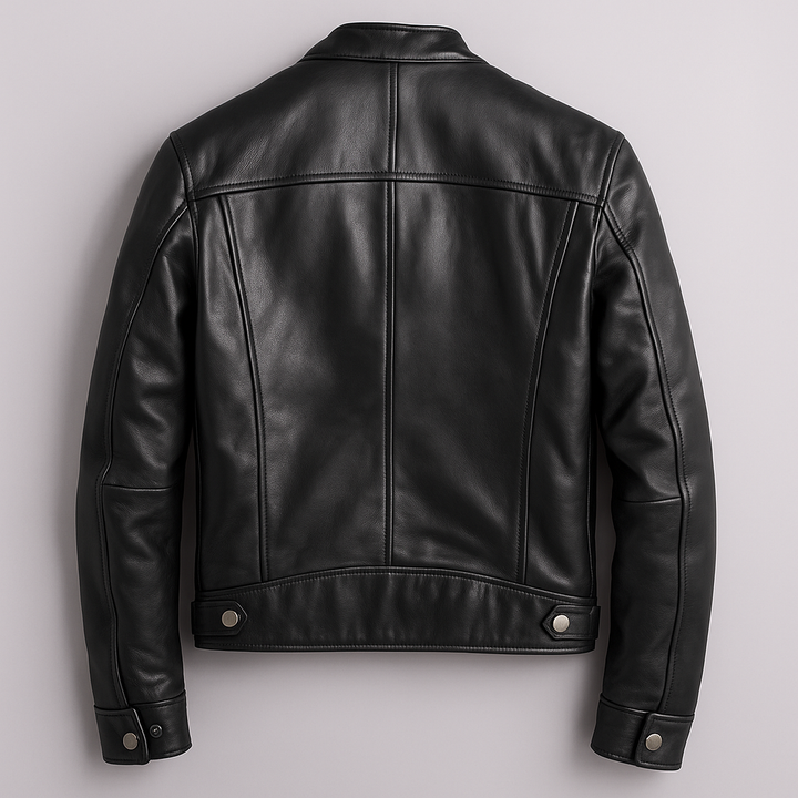 Zeitlose klassische Herren Bikerjacke, ideal für einen stilvollen Auftritt in jeder Saison, elegante Freizeitmode.