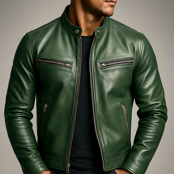 Elegante Herren Bikerjacke, komfortabel und stilvoll, perfekt als robuste Freizeitjacke für den Alltag.