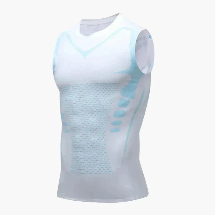 Enganliegendes Herren Muskelshirt zur Unterstützung der Muskulatur und verbesserten Blutzirkulation.
