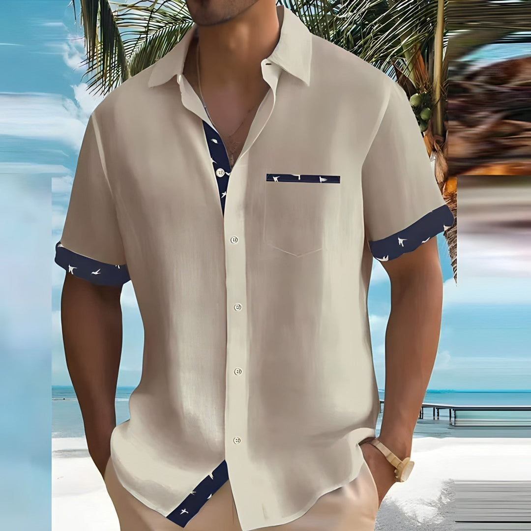 Stilvolles Herren Kurzarmhemd für Sommer & Freizeit. Legeres & bequemes Hemd mit Knopfleiste, Herrenmode.