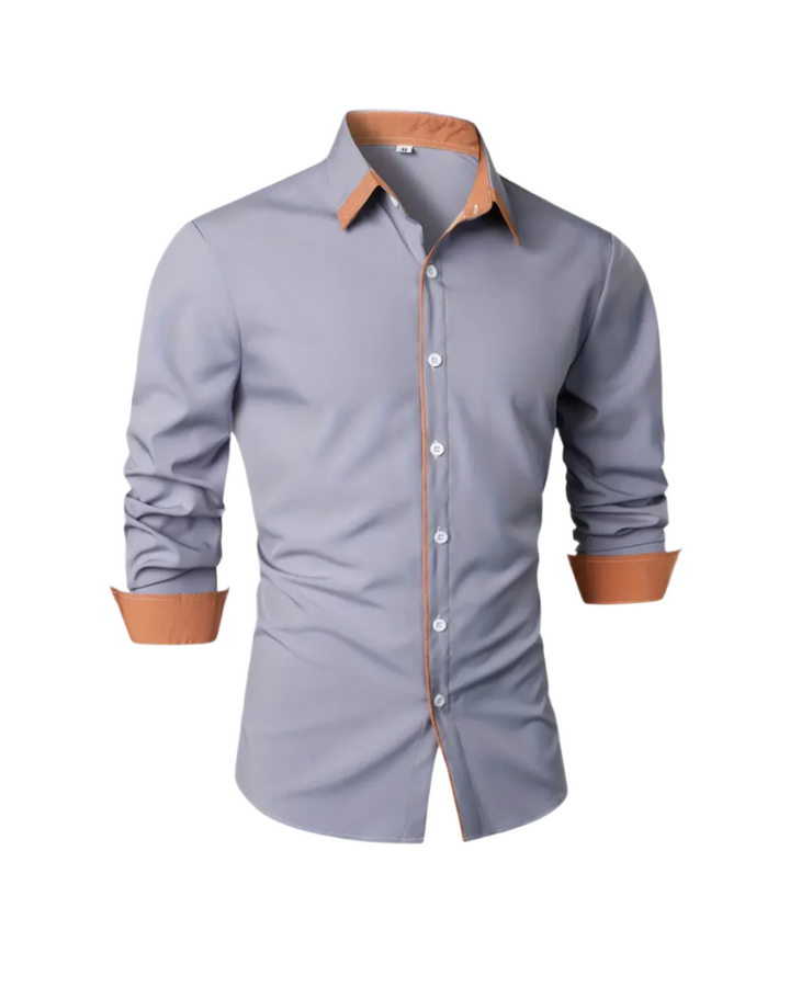 Gefaltetes Herren Langarm Polo Hemd Klarzug, vielseitiges Design, bereit für Alltag & Business.