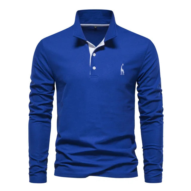 Herren Langarm-Polohemd, atmungsaktiv & vielseitig. Perfekt für Herbst & Frühling, Freizeit oder elegant.
