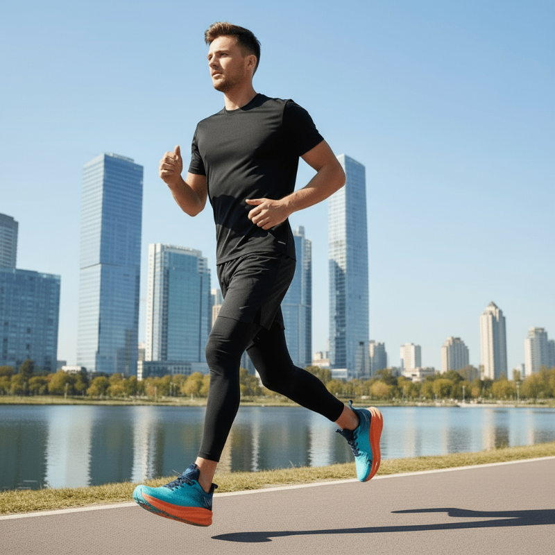 Herren Trailrunning Schuhe mit reflektierenden Details für Sicherheit im Dunkeln.
