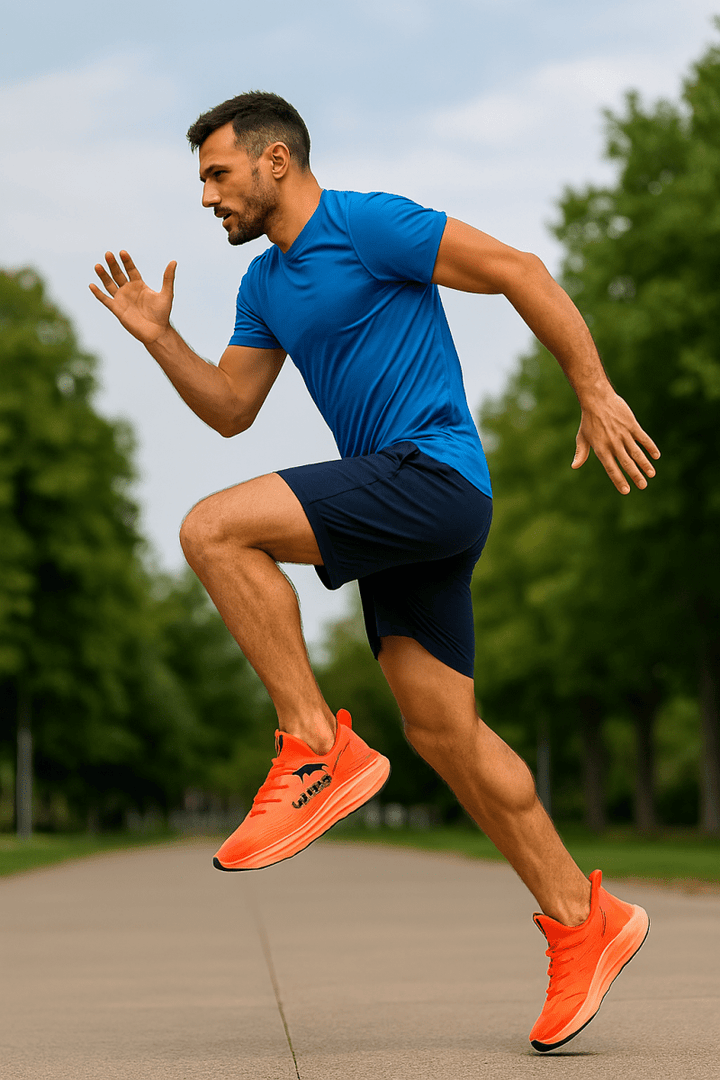 Moderne schwarze Herren Laufschuhe, leicht & atmungsaktiv, ideal für tägliches Training.