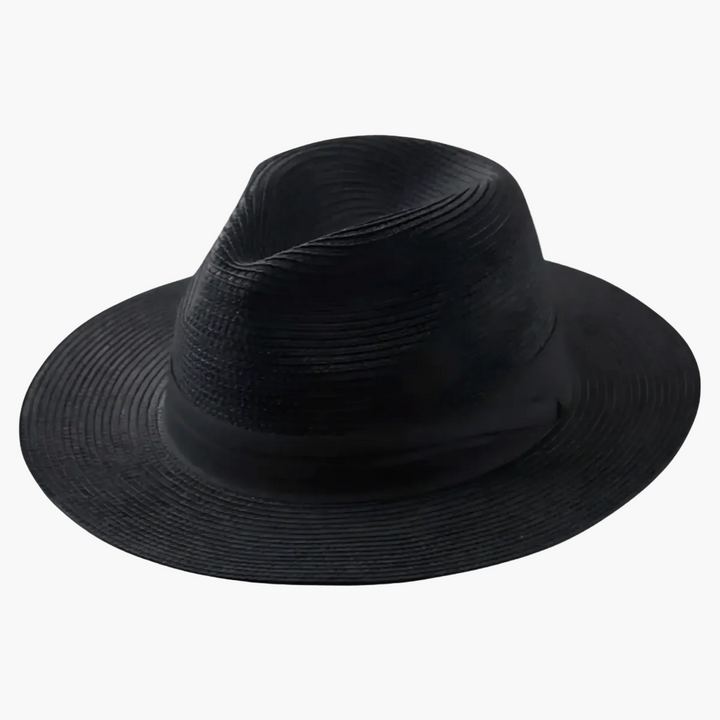 Herren Sommerhut (Panama) von der Seite, mit breiter Krempe, optimaler Sonnenschutz für Reisen & stilvolle Herrenmode.