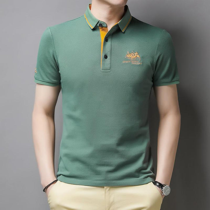 Herrenmode Poloshirt Kurzarm, atmungsaktiv und bequem, ideal für warme Tage und Freizeitaktivitäten.