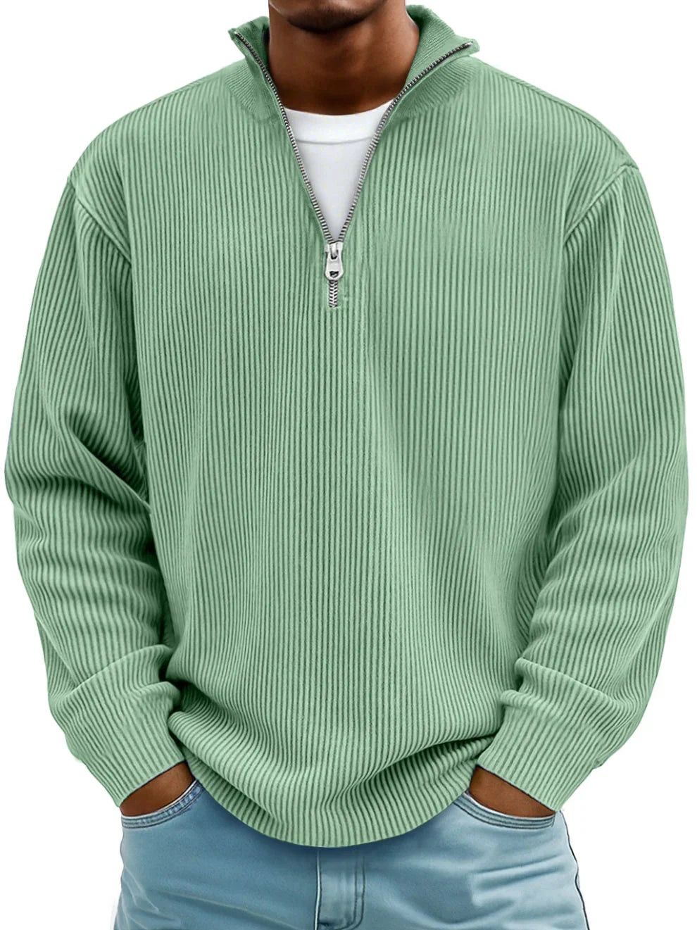 Komfortabler Herren Alltags-Pullover, langarm, für entspannten, schicken Stil.