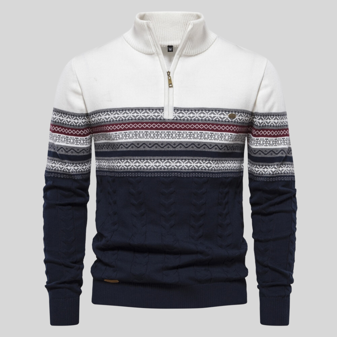 Eleganter Herren Rundhals-Strickpullover, weicher Langarm-Pullover für stilvolle Wintermode.