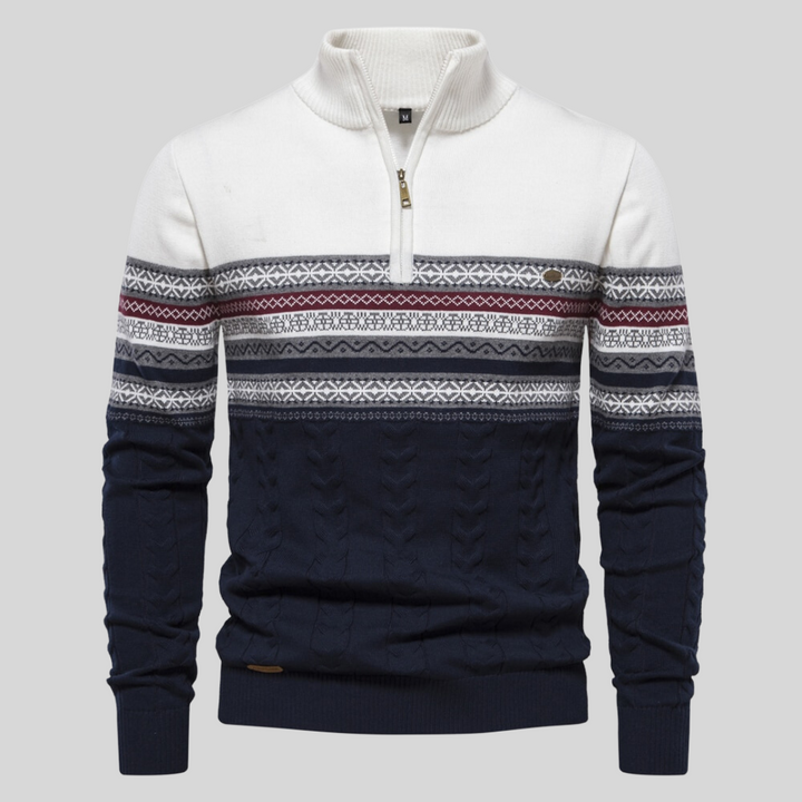 Eleganter Herren Rundhals-Strickpullover, weicher Langarm-Pullover für stilvolle Wintermode.