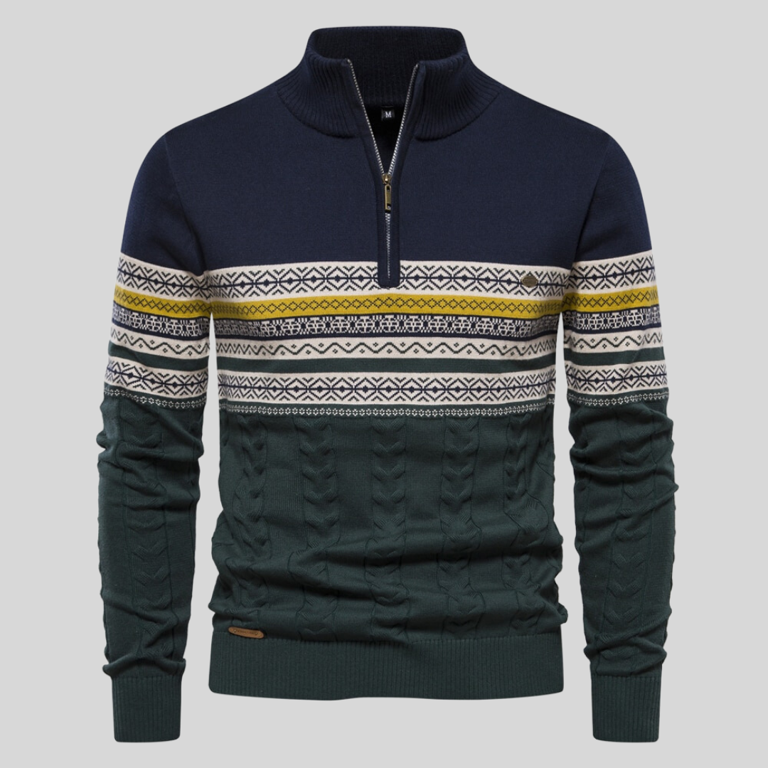 Klassischer Herren Rundhals-Pullover aus hochwertigem Strick, ein Muss für jede stilvolle Wintergarderobe.
