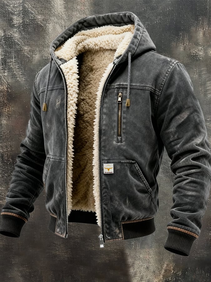 Maskuline Vintage-Herrenjacke mit warmem Thermofutter. Perfekt als Übergangs- & Freizeitjacke für den Herbst.