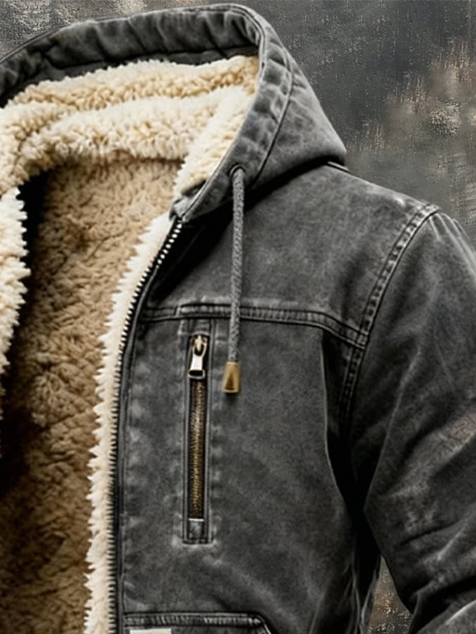 Bequeme Herren Thermojacke für Herbst und Übergang. Robuste Outdoorjacke im lässigen Vintage-Look.