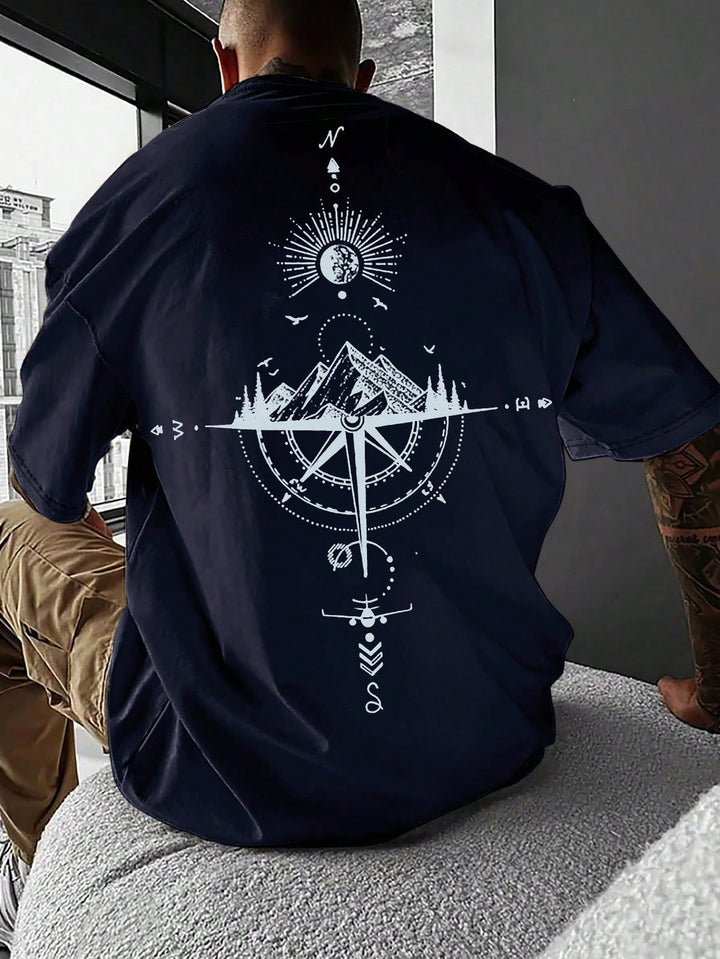 Modernes Herrenmode T-Shirt "Gipfelblick" mit Bergdruck, ideal für Abenteuer & täglichen Gebrauch.