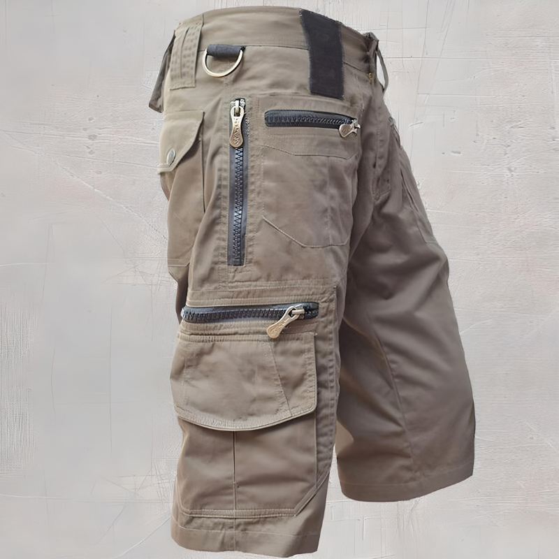 Khaki Herren Taktische Cargoshorts: Vielseitige kurze Hose für Herren, perfekt für Wandern, Reisen & Alltag.