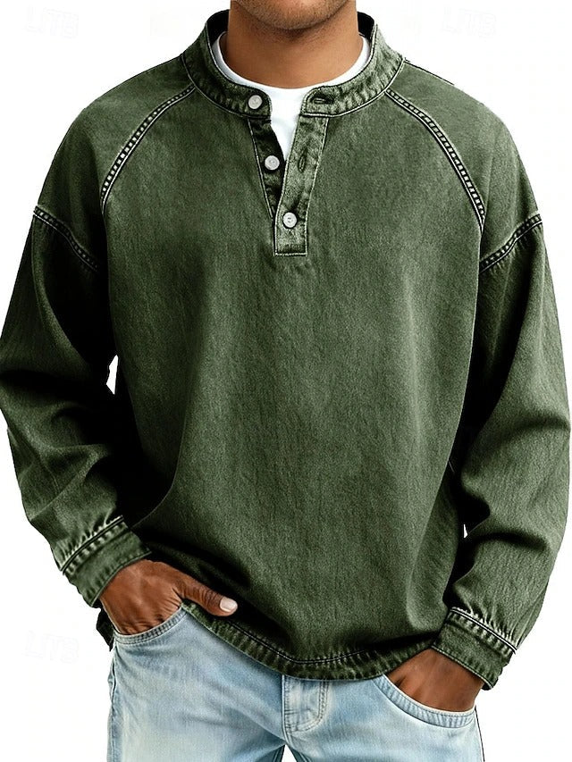 Gemütlicher Herren Distressed Pullover im Vintage-Look. Perfektes Langarm-Oberteil für Alltag und Komfort.
