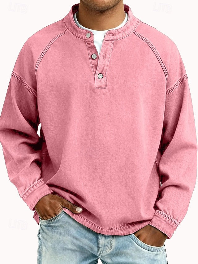 Langarm Herren Pullover mit modischem Distressed-Vintage-Design. Lässiges Oberteil für den Casual-Stil.