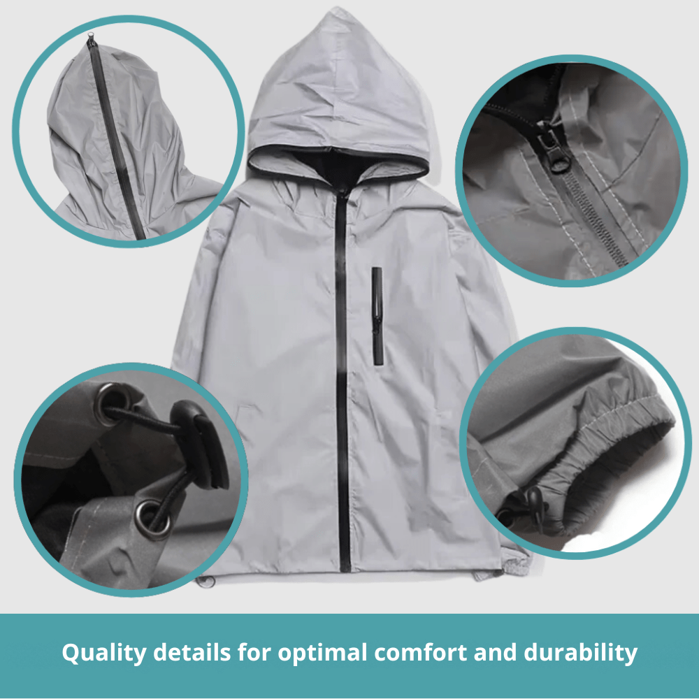 Vielseitige Herren-Outdoorjacke, reflektierend und wasserdicht, optimal für Sport und Freizeit.