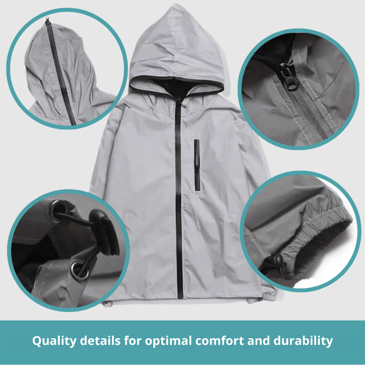 Vielseitige Herren-Outdoorjacke, reflektierend und wasserdicht, optimal für Sport und Freizeit.