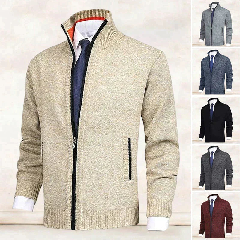 Herren Strickweste mit Reißverschluss für Herbst & Winter; stilvolle, warme Oberbekleidung für Männer.