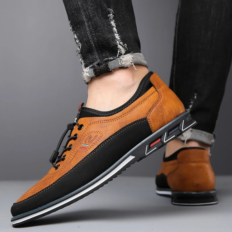 Elegante schwarze orthopädische Oxford Business Schuhe für Herren mit hohem Komfort.