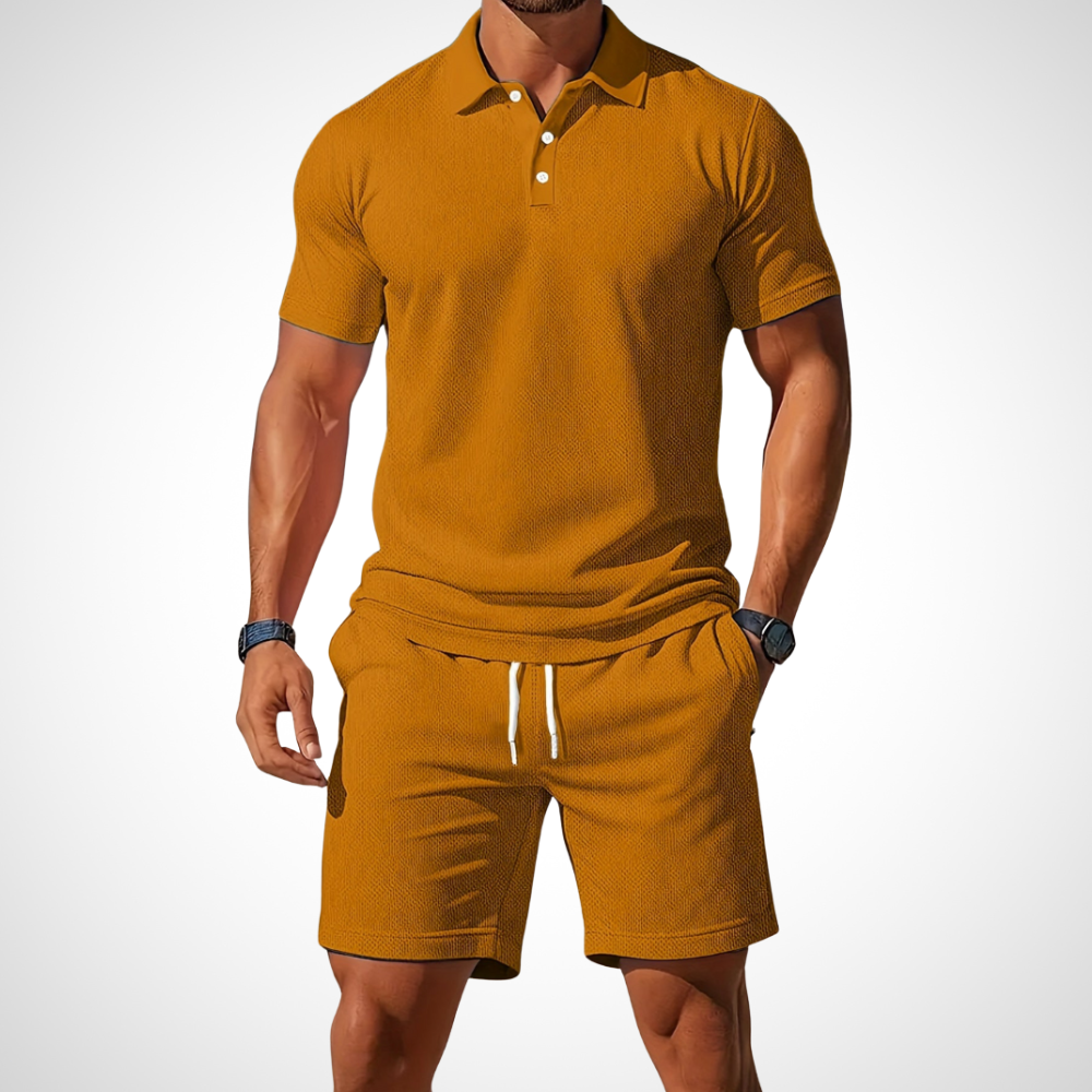 Herren Poloshirt & kurze Hosen Set "Enrico", bequeme Freizeitbekleidung für den Sommer. Perfekt für den Alltag.