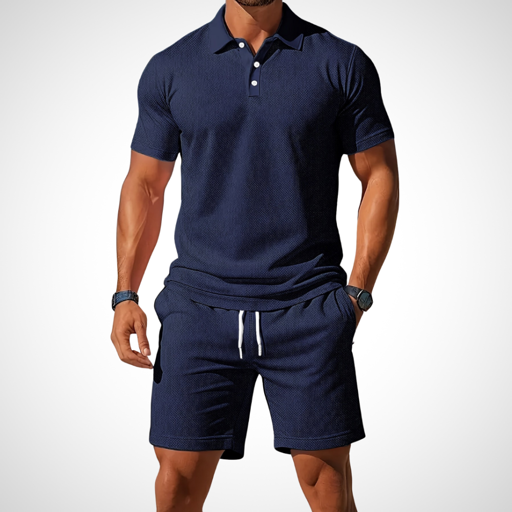 Komfortables Herren Sommer Set "Enrico", Poloshirt & Shorts, ideal für Freizeit & Urlaub. Lässige Mode.