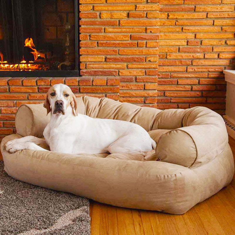 Gelenkschonendes Hundebett mit hohem Rand, idealer Schlafplatz für ältere Hunde zur Gelenkentlastung.