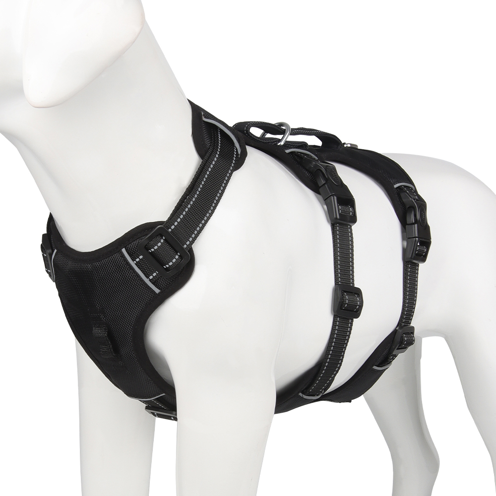 Robustes Anti-Zieh-Hundegeschirr aus Nylon mit modernem Design, langlebig und funktional.