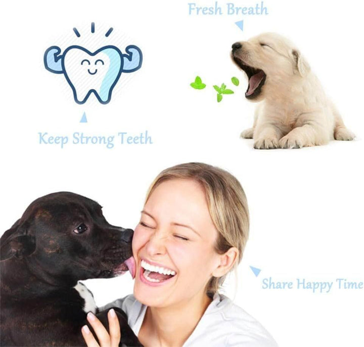 2er-Set dreiseitige Haustierzahnbürsten, ideal für umfassende Zahnpflege bei Hunden & Katzen.