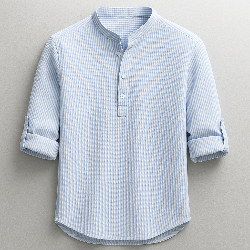 Herren Henley Shirt mit variabler Ärmellänge, stilvoll & vielseitig für Freizeit.
