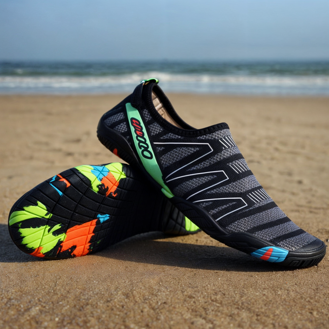 Flexible Wasserschuhe für Damen und Herren. Ideal als Strandschuhe und für alle Arten von Wassersport.