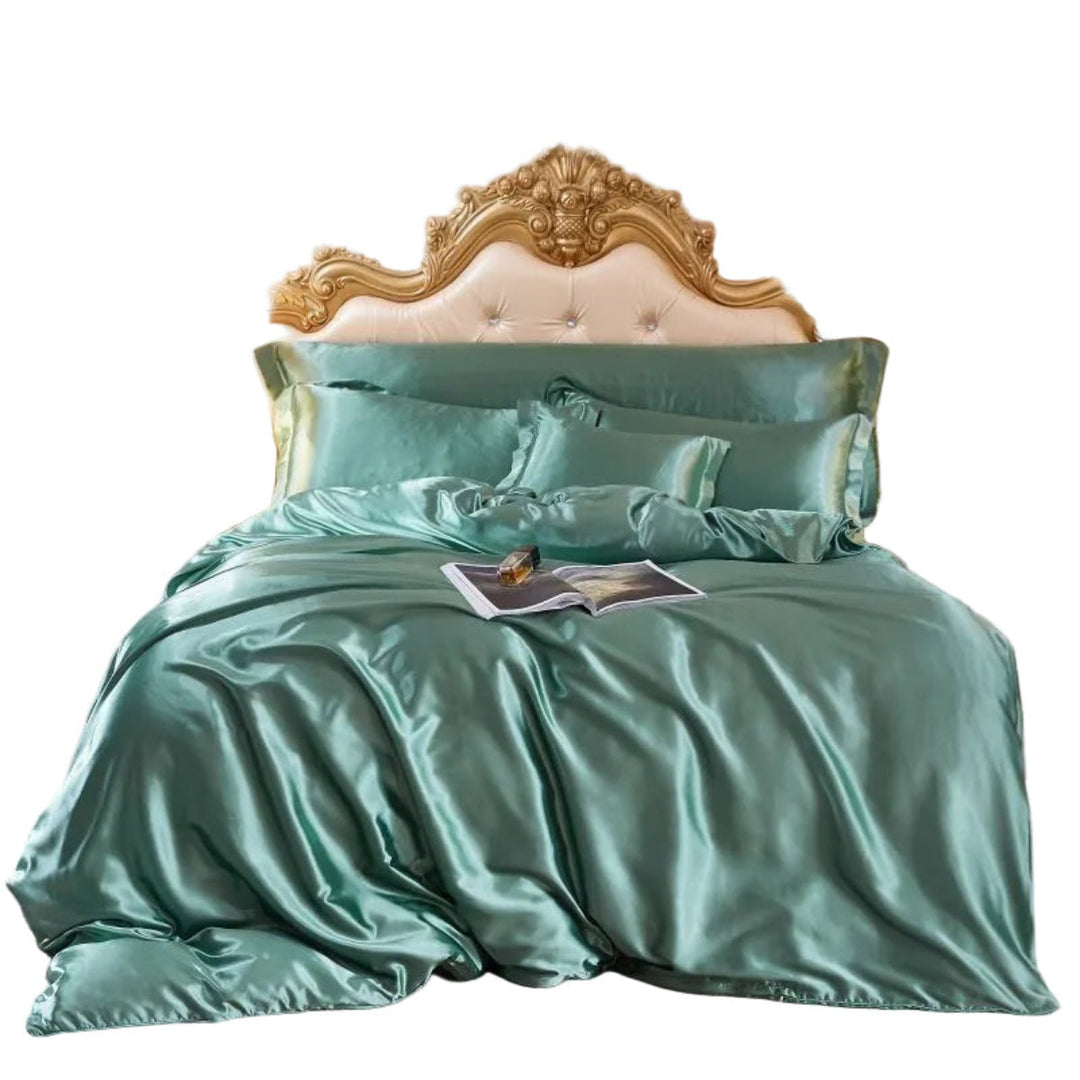 Nahaufnahme des glatten Stoffes vom Amara Bettwäsche-Set, 4-teilig, luxuriös & elegant für Frühling.