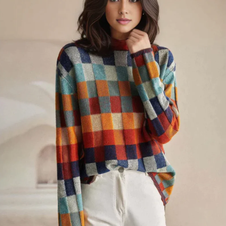 Eleganter Damen Rollkragenpullover, warm und stilvoll, ideal für Herbst & Winter. Gemütlicher Strickpullover.