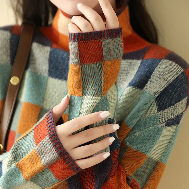 Feinstrick Damen Rollkragenpullover, weich und warm, passend für elegante Herbst- & Winterlooks.