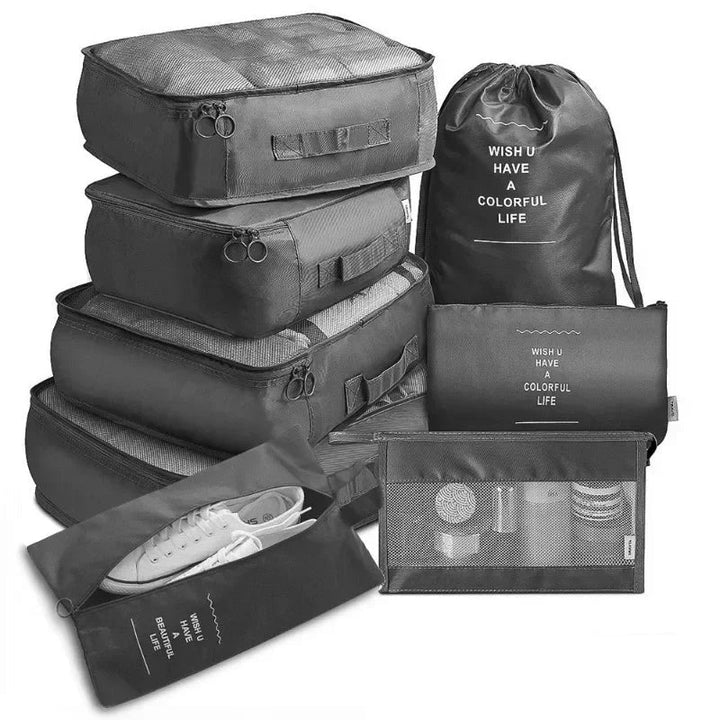 Unisex Reise-Organizer Set für stressfreie Gepäckorganisation; Koffer-Organizer & Packtaschen als Reise-System.