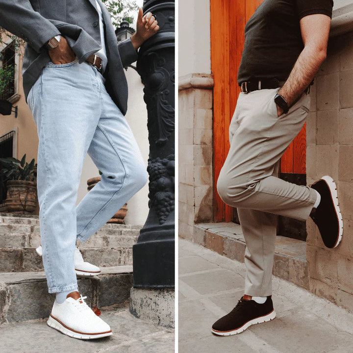 Herrenschuhe vorne: Robuste, atmungsaktive Herren Komfortschuhe. Stilvoll & bequem für Outdoor-Aktivitäten oder Freizeit.