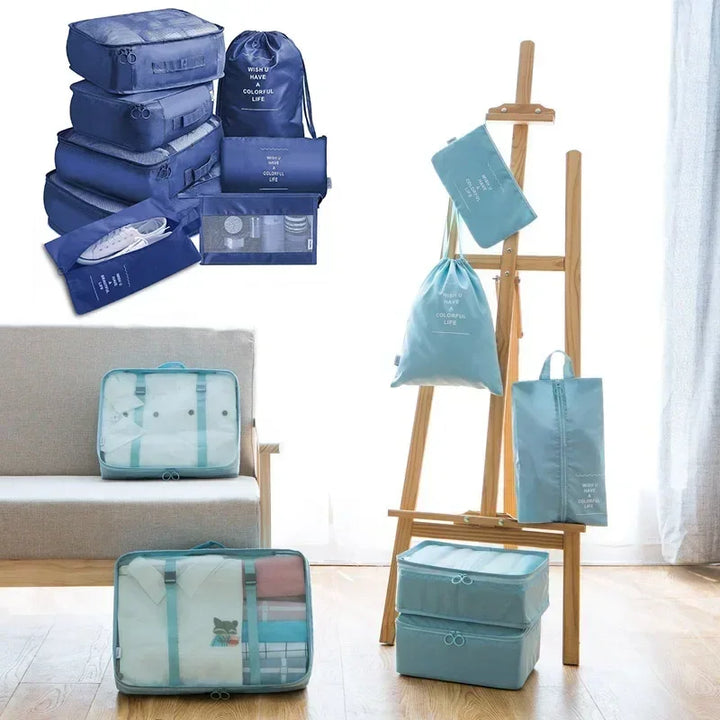 Diverse Packtaschen & Koffer-Organizer als Packhilfe im Reise-System; perfekt für gepäckorganisation & reisezubehör.